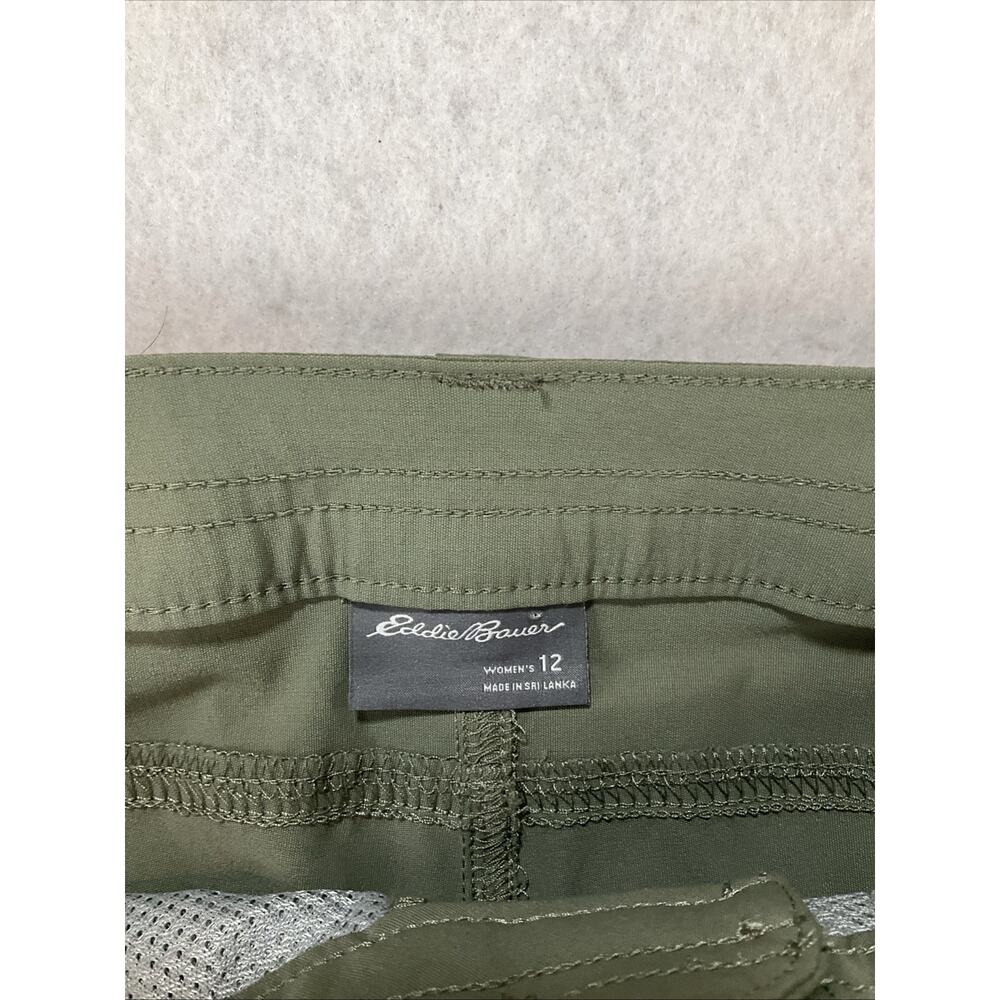 Eddie Bauer Guide Pro Pants Womens 12 Olive Green Hiking Stretch Cargo Excellent - Picture 7 of 14